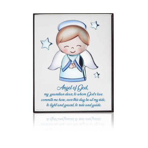 Boy Angel Design in Blue with Star Accents - 4.5 x 5.5 in.