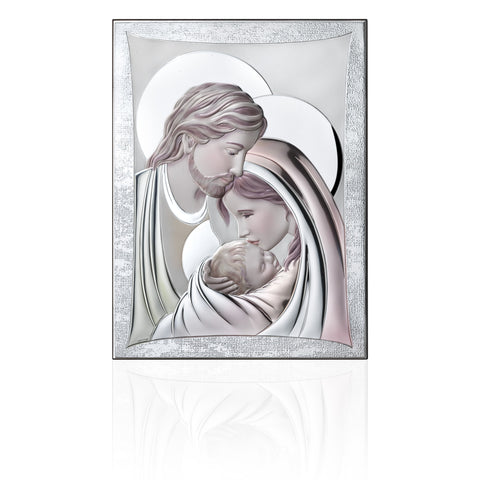 Bilaminate Holy Family with Hand Painted Accents - 6.5 x 8.25 in.