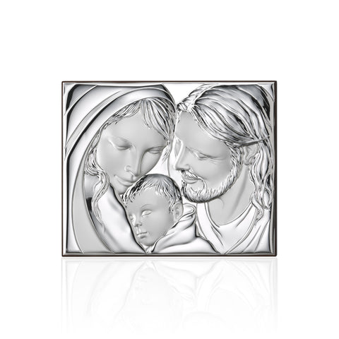 Silver Plated Holy Family - 11 x 8.5in.