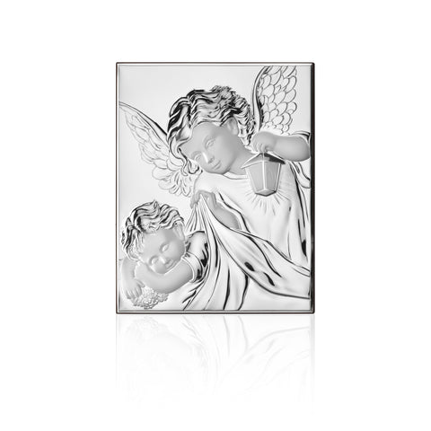 Silver Plated Guardian Angels- 6 x  8.25in.